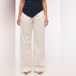 Abercrombie & Fitch Cream Pinstripe Trousers